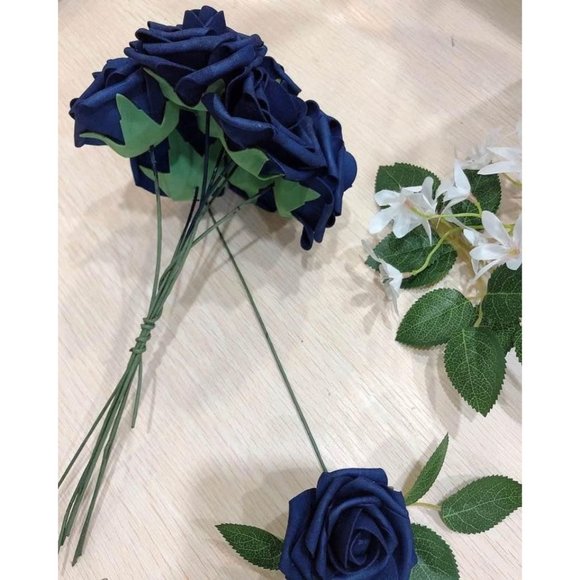 25 Count Navy Blue Roses for Wedding Flowers Bouquet Centerpiece Floral Decor - Picture 2 of 4